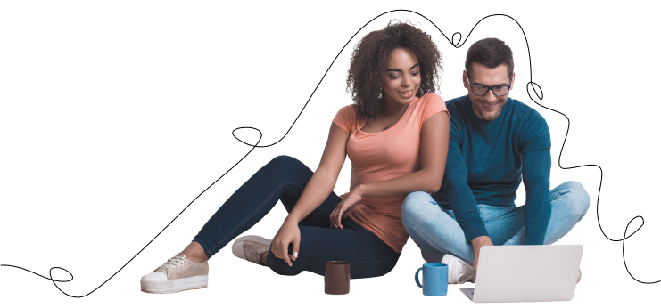man and woman on compuer